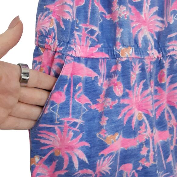 Vineyard Vines Girls Romper Monkey Business Ruffle One Piece Flamingo Kids S - Picture 5 of 7